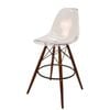 Sk Designer Living | Replica Eames Dsw Stool | Clear & Walnut