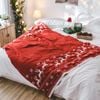 CottonMore Christmas Knitted Acrylic Blanket 130x180cm Sofa Bed Home Decor Throw Rug Red