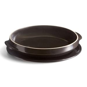 Emile Henry 34cm Tarte Tatin Set Pie/cake Cooking/serving Dish/plate Charcoal