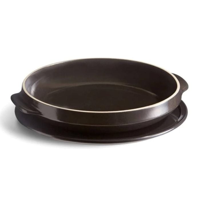 Emile Henry 34cm Tarte Tatin Set Pie/cake Cooking/serving Dish/plate Charcoal