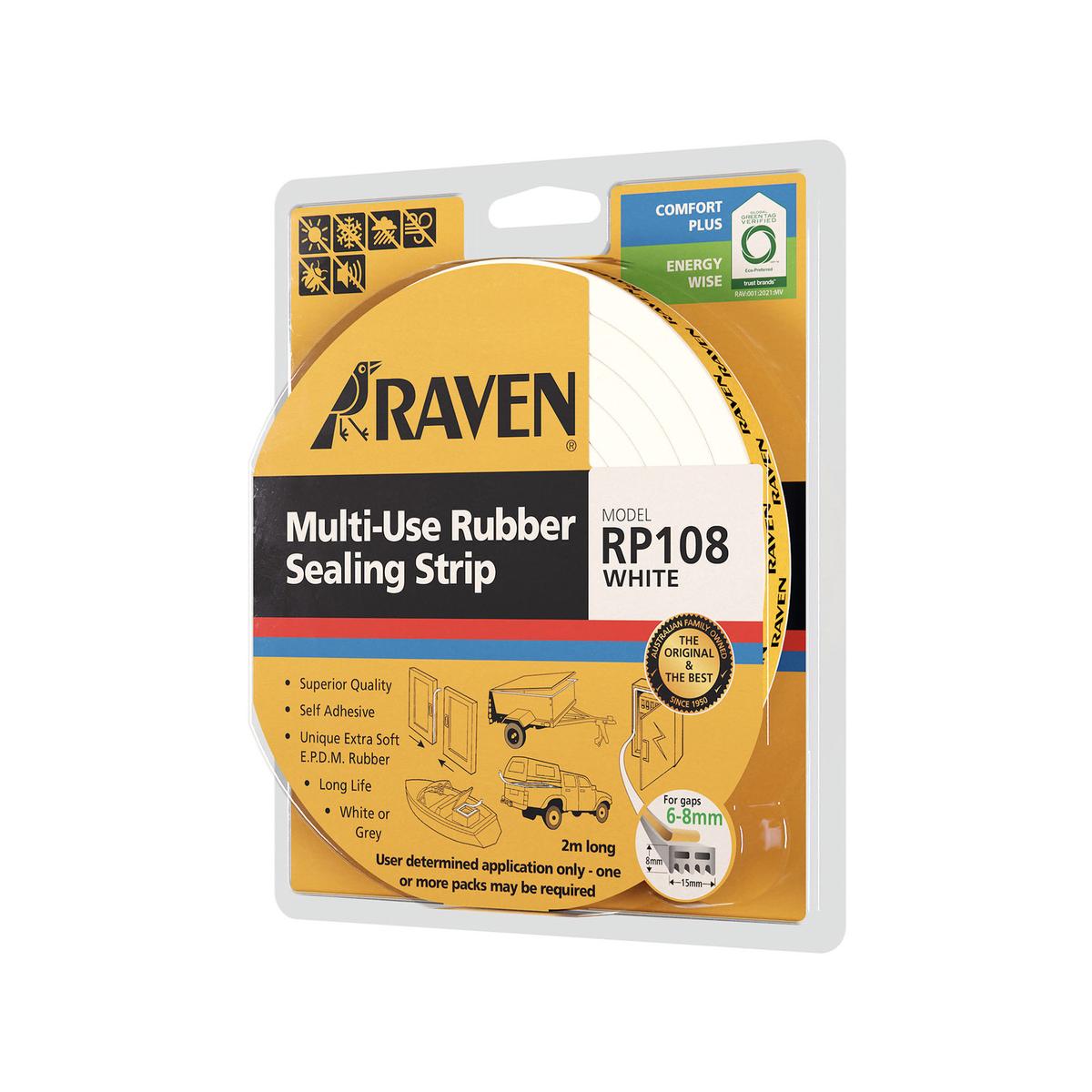 Raven 2000mm White RP108 Self Adhesive Weather Strip - White - Bunnings ...