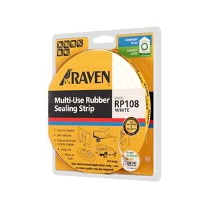 Raven 2000mm White RP108 Self Adhesive Weather Strip - White