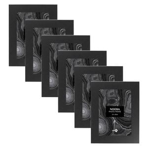 6x Unigift Noosa 13x18cm MDF/Glass Picture/Photo Frame Wall Hanging Display BLK