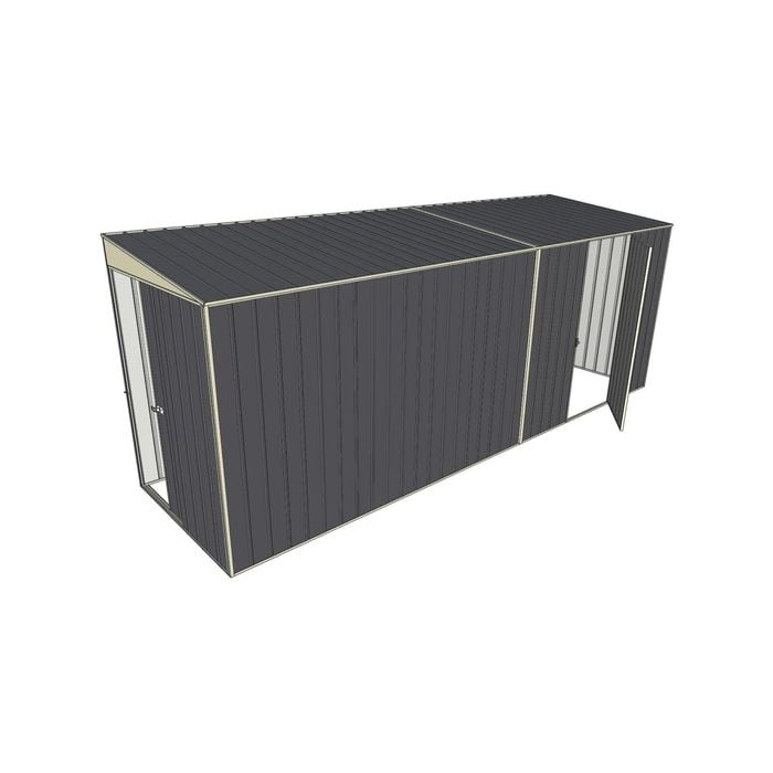 Build-a-Shed 1.5 x 5.2 x 2m Single Hinged Side Door Skillion Shed - Grey