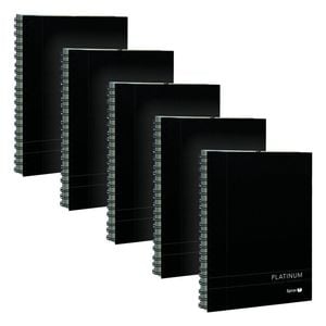 5pc Spirax 401 Platinum A5 Spiral Notebook Writing Stationery 200-pages Black