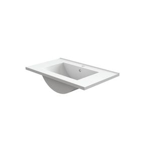 Stein 750mm White Polymarble Top With Single Basin