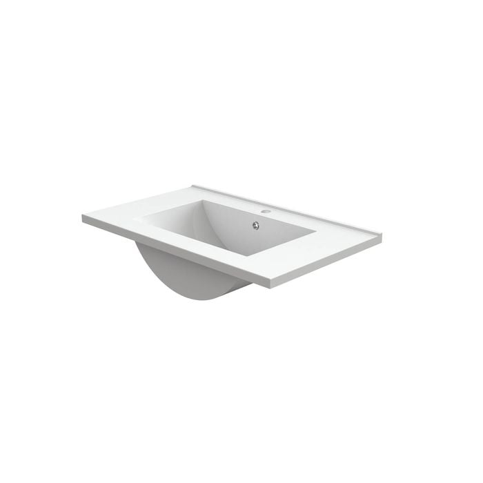 Stein 750mm White Polymarble Top With Single Basin