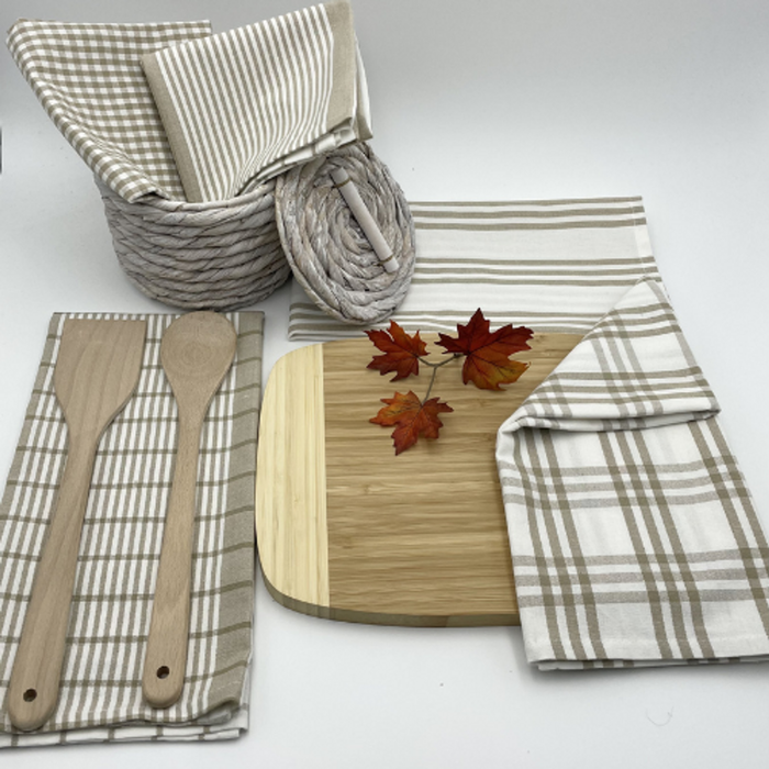 RANS Milan Tea towels 5 Pack - Taupe