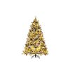 Costway 186cm Flocked Christmas Tree Pine Needles Hinged Xmas Tree 250 LEDs