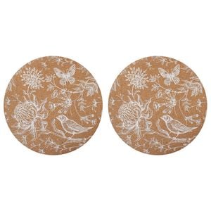 2PK LVD Cork Placemat Hamptons S4 Decorative Home Kitchen Decor 30x30cm