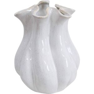 LVD Stoneware Plant/Flower Vase Elle Home Tabletop Decor Large 23x30cm White