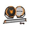 Lightfox Starrix 9 Inch Osram Led Driving Lights + 20 Inch Dual Row Led Light Bar W/ Wiring Kit