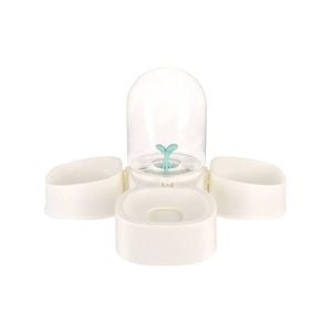 Pakeway Mangosteen Pet Dual Feeding Water Bowl White