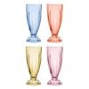 4pc Porto Soda Lime Glass Dessert Milkshake Cups 340ml Citron, Ruby, Sky, Rose