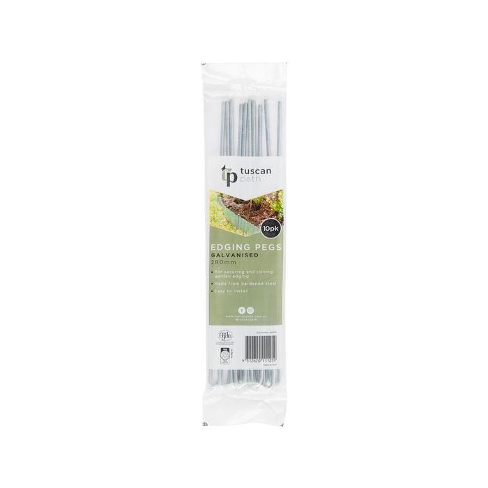 Tuscan Path 280mm Galvanised Garden Edging Peg - 10 Pack