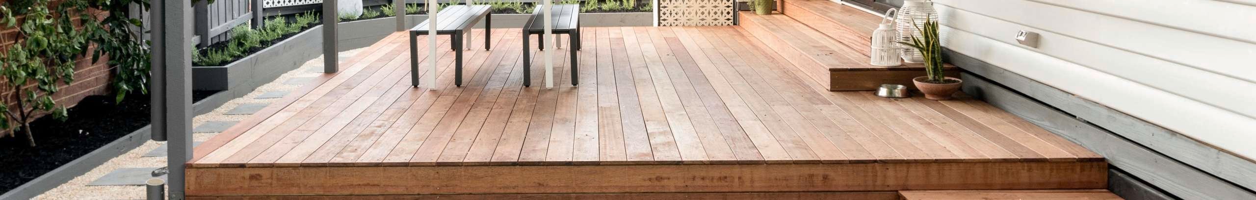 A completed backyard deck