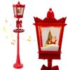 Costway 185cm Christmas Streetlight Xmas Lamp Post Lighted Decoration Red