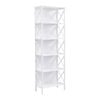 Maxhomm 180cm 6-tier Bookshelf, Industrial Tall Bookcase With Metal Side Panels & X-frame, White