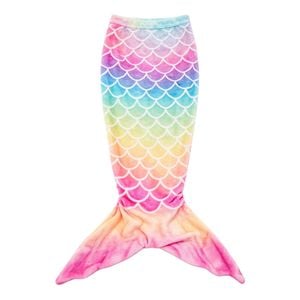 Catzon 120x60cm Mermaid Blanket Soft Flannel All-season Sleeping Bag-rainbow