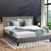 Oikiture Fabric Bed Frame Grey-Double
