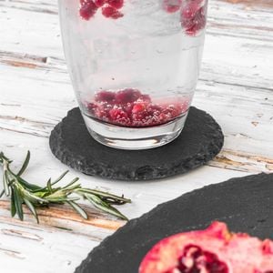 Argon Tableware Round Natural Slate Placemat Set - 6 Coasters & 6 Placemats