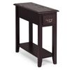 Costway 2-Tier Side Table Narrow Nightstand End Table w/Drawer Brown