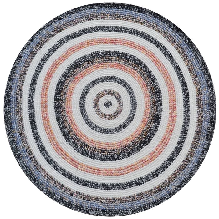 Handwoven Round Rug-Orbit 6223-Ivory Multi-150x150cm