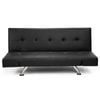 Sarantino 3 Seater Faux Leather Sofa Bed Lounge - Black
