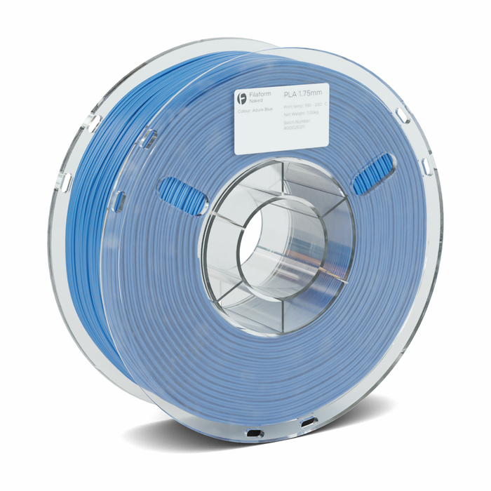 Filaform Naked PLA 3D Printer Filament 1.75mm 1kg Azure Blue