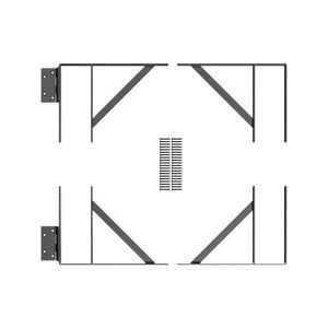 Peak 1500mm Matte Black Heavy-Duty Steel Fence Gate Assembly Bracket Kit