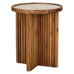 Marquee 400 x 400 x 480mm Natural Travertine Tile Fluted Side Table