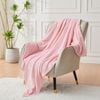 LINENOVA Flannel Fleece Blanket Cozy Soft Throw Blanket-Pink