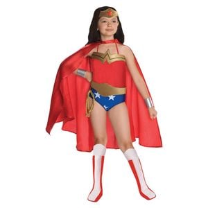 DC Comics Wonder Woman Superhero Deluxe Fancy Dress Up Childrens Costume Size L