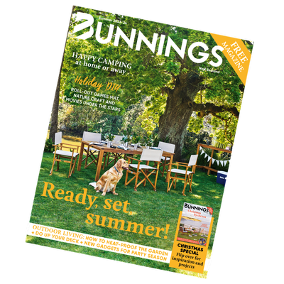 Bunnings summer magazine for 2023 in tilted format