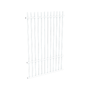 ProtectorAl 0350 - 1200 x 1800mm Pearl White Aluminium Pool Fence Panel Picket Top With Midrail