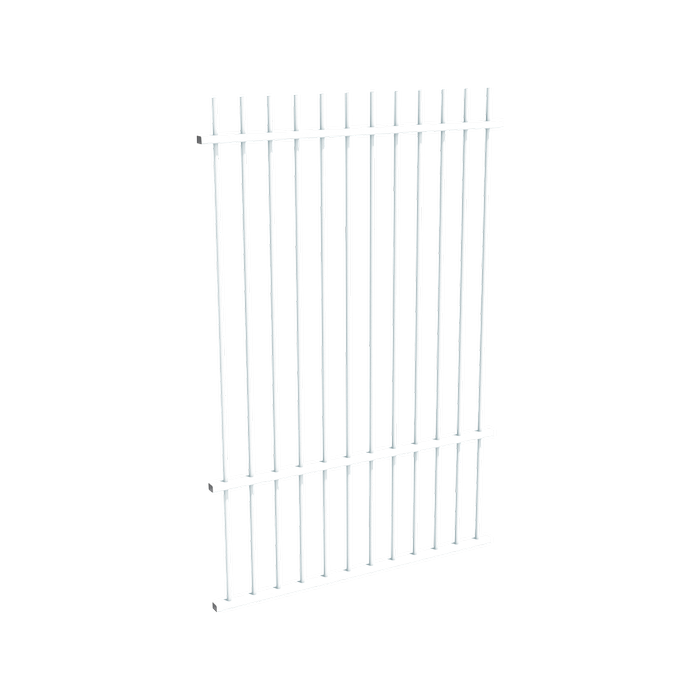 ProtectorAl 0350 - 1200 x 1800mm Pearl White Aluminium Pool Fence Panel Picket Top With Midrail
