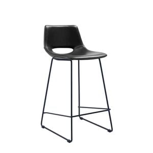 Black synthetic leather Zahara barstool height 65 cm