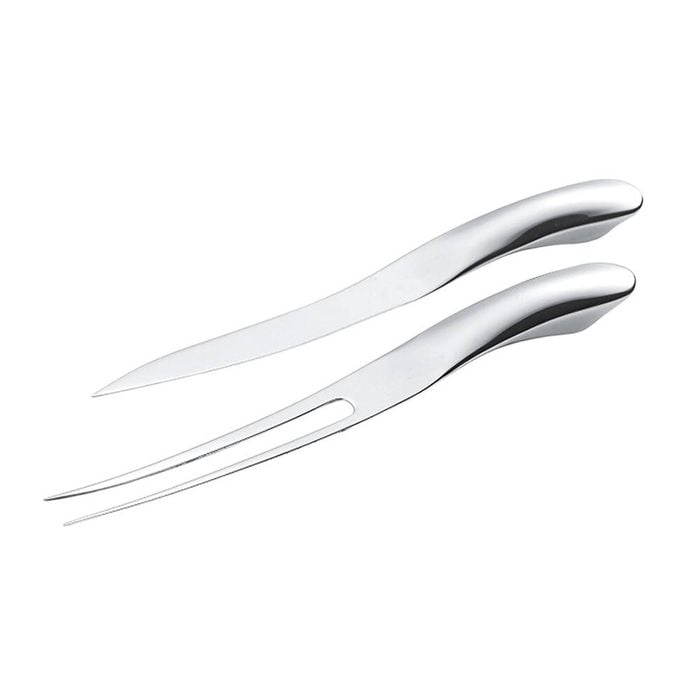 2pc Essen Silver Carve Giftset 30x33cm Carving Knife Set Stainless Steel Cutlery