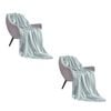 SOGA 2X Grey Acrylic Knitted Throw Blanket
