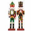 P&P Red Gold Silver 30cm Wooden Nutcracker Soldiers Christmas Decor Set of 2