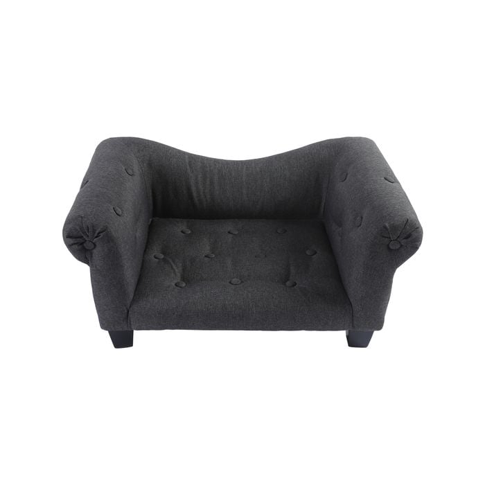 Charlie's Luxe Dog Sofa Charcoal 72 X 41 X 33cm
