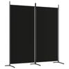 vidaXL 2-Panel Room Divider Black Fabric Privacy Screen Room Separator Folding