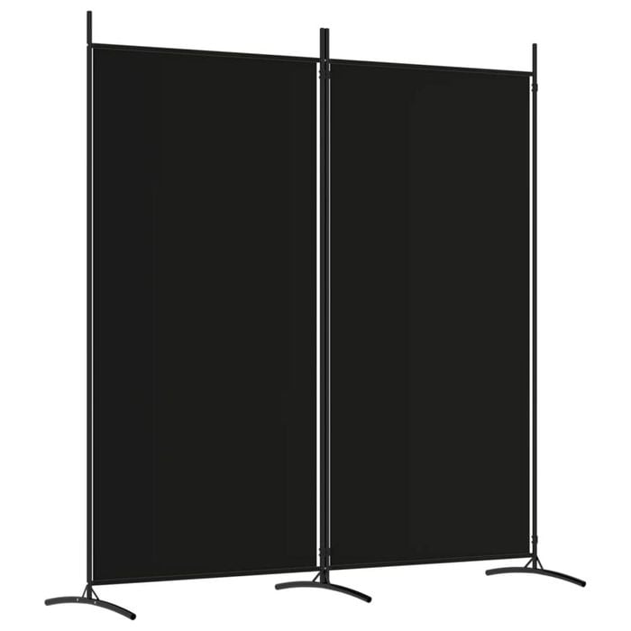 vidaXL 2-Panel Room Divider Black Fabric Privacy Screen Room Separator Folding