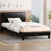 Alfordson Bed Frame Single Size Leather Black