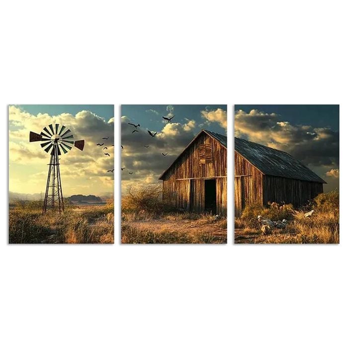 3pcs The Great Wal Peaceful Sunshine Print 100% Australian Made 3 x 40x60cm (Metal Print)