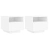 vidaXL Bedside Cabinets with LED Lights Storage Cabinet Nightstand 2 pcs White