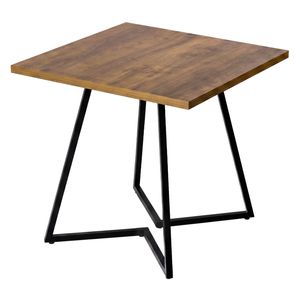 Levede Dining Table 80cm Square Dining Table 4 Seater Wood Top Black Metal