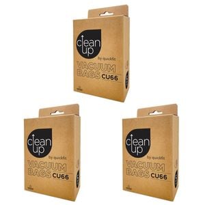 3x 5pc CleanUp CU66 Replacement Vacuum Bags for Hako Rocket Vac Xp White