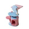 Costway Cat Tree Tower W/sisal Scratching Post Pet Condo House Pink & Blue