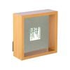 Nicola Spring 3D Deep Box Photo Frame - 6 x 6" with 2 x 2" Mount - Light Wood